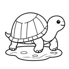 Cute vector illustration Turtle doodle for toddlers worksheet