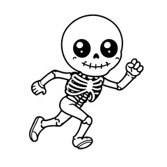 Cute vector illustration Skeleton drawing for children page