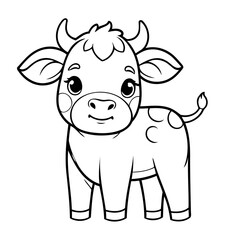 Obraz premium Cute vector illustration Cattle for toddlers colouring page