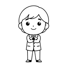 Vector illustration of a cute Business doodle colouring activity for kids