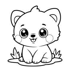 Vector illustration of a cute Kawaii doodle for kids colouring page