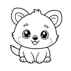 Simple vector illustration of Animal for kids colouring worksheet