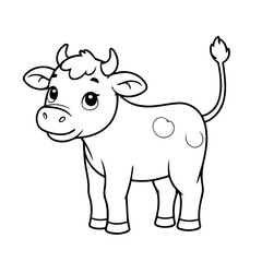 Cute vector illustration Cow hand drawn for toddlers