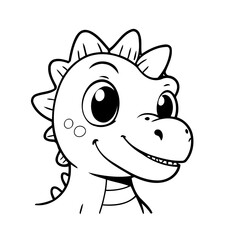 Cute vector illustration Dino drawing for toddlers book