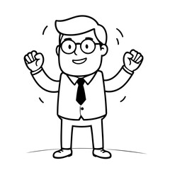 Cute vector illustration Business drawing for kids colouring activity