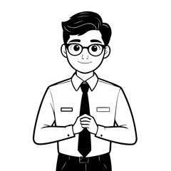Vector illustration of a cute Business drawing for kids page