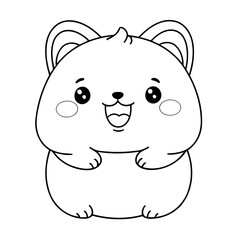 Vector illustration of a cute Kawaii doodle drawing for kids page