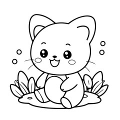 Cute vector illustration Kawaii for kids coloring activity page