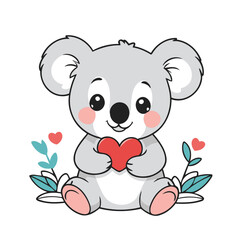 Simple vector illustration of Koala doodle for toddlers worksheet