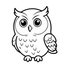 Cute vector illustration Owl drawing colouring activity
