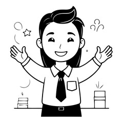 Vector illustration of a cute Business drawing for children page