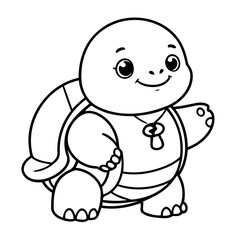 Simple vector illustration of Turtle for children colouring activity