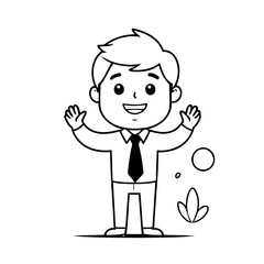 Cute vector illustration Business for kids coloring activity page
