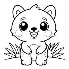Simple vector illustration of Palmerian doodle for toddlers worksheet