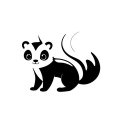 Cute vector illustration Skunk doodle colouring activity for kids