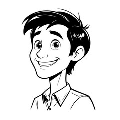 Vector illustration of a cute Person drawing for children page