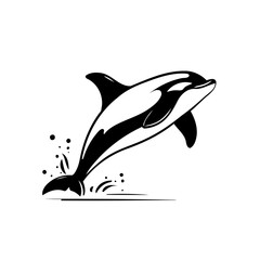 Cute vector illustration Orca hand drawn for kids page