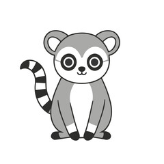Cute vector illustration Lemur for children colouring activity