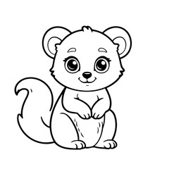 Vector illustration of a cute Lemur drawing for colouring page