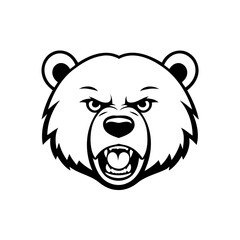 Cute vector illustration Bear drawing for kids colouring page