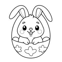 Cute vector illustration Bunny for toddlers colouring page