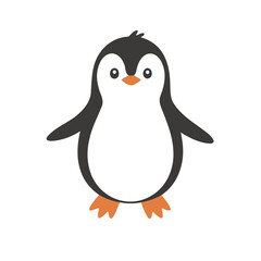 Vector illustration of a cute Penguin drawing for kids colouring activity