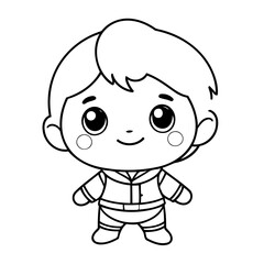 Simple vector illustration of Kawaii drawing for toddlers book