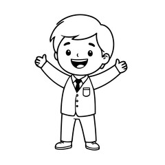 Cute vector illustration Business drawing for colouring page