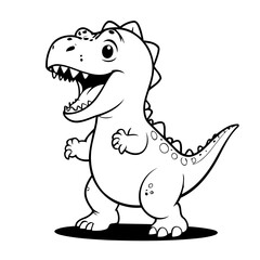 Cute vector illustration Dino doodle for toddlers coloring activity