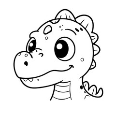 Cute vector illustration Dino hand drawn for toddlers