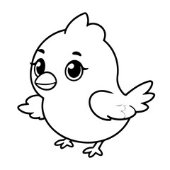 Vector illustration of a cute Kawaii doodle colouring activity for kids