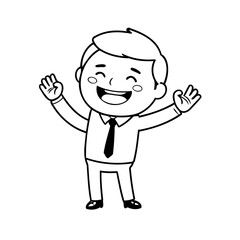 Vector illustration of a cute Business drawing for toddlers colouring page