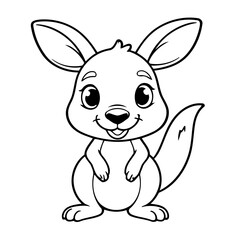 Cute vector illustration Kangaroo drawing for kids colouring page