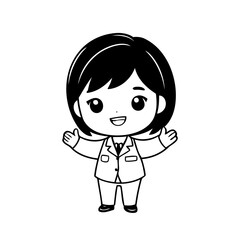 Simple vector illustration of Business drawing for toddlers book