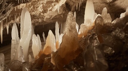 where stalactites glisten like precious gems. Generative Ai