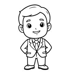 Cute vector illustration Businessman hand drawn for toddlers