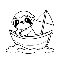 Cute vector illustration Sloth drawing for children page