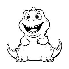 Cute vector illustration Dino doodle colouring activity for kids