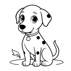 Cute vector illustration Dalmatian doodle for toddlers worksheet