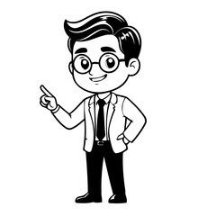 Cute vector illustration Man doodle for kids colouring page