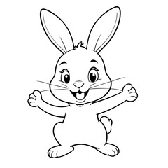 Cute vector illustration Rabbit drawing for colouring page