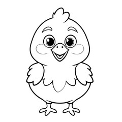 Cute vector illustration Chicken hand drawn for kids coloring page