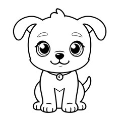 Cute vector illustration Dog drawing for toddlers book