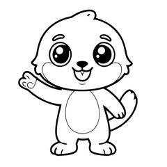 Vector illustration of a cute Palmerian drawing for kids colouring activity