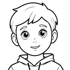 Obraz premium Vector illustration of a cute Boy doodle colouring activity for kids