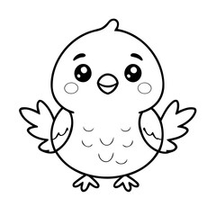 Cute vector illustration Kawaii doodle for toddlers colouring page