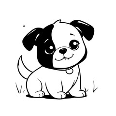 Cute vector illustration Puppy for kids coloring activity page