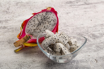 Dragon fruit Pitahaya in the bowl