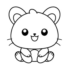Fototapeta premium Cute vector illustration Kawaii drawing for kids page