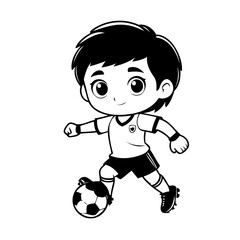 Vector illustration of a cute SoccerPlayer drawing for toddlers book